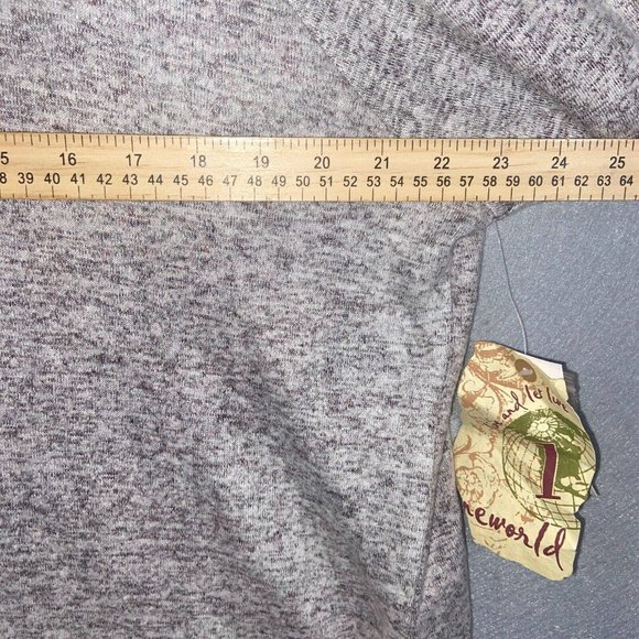 One World Tunic Sweater Womens 2X Gray Heathered Long Sleeve Cowl Neck Casual - Picture 7 of 14